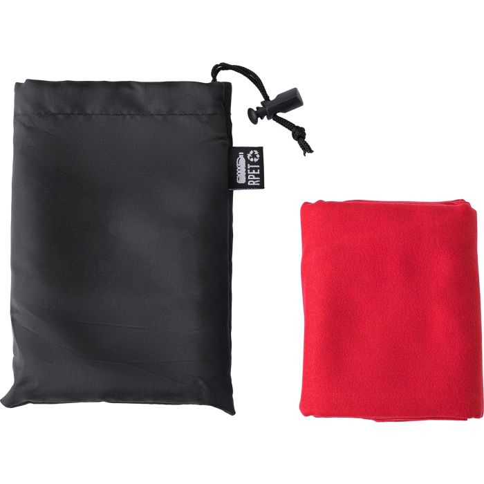 RPET Towel In A Pouch With Drawstring Closure RPET Towel In A Pouch With Drawstring Closure