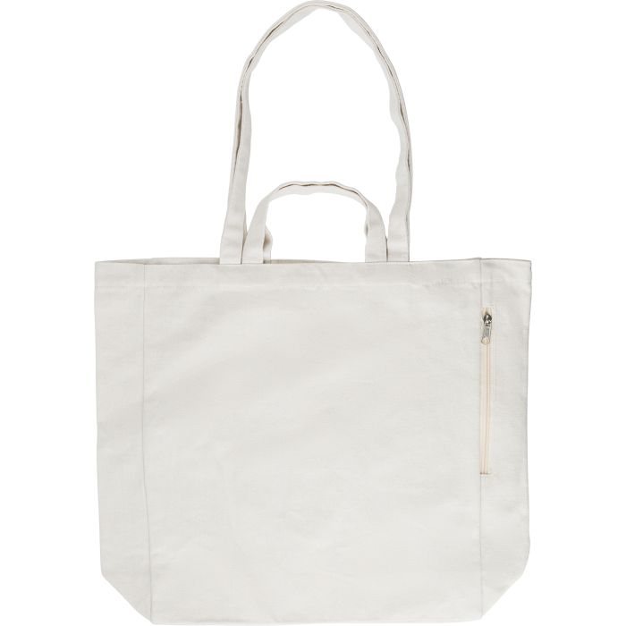 Promotional Recycled Cotton Bag with Zipped Pocket Promotional Recycled Cotton Bag with Zipped Pocket