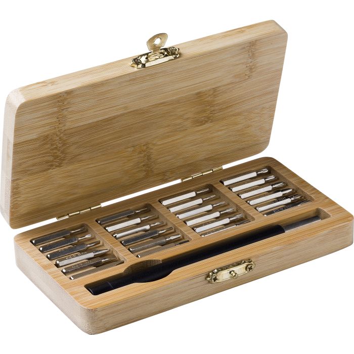 Promotional Precision Screwdriver Set In Bamboo Box Promotional Precision Screwdriver Set In Bamboo Box
