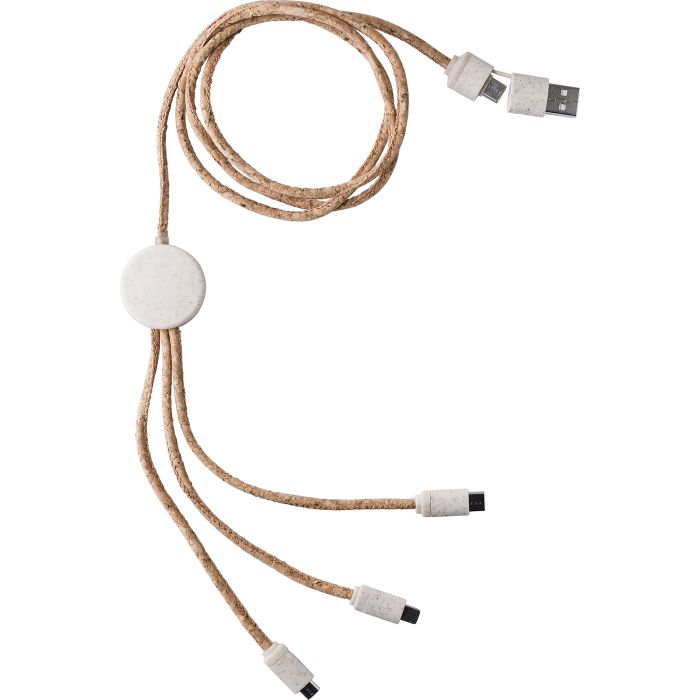 Wheat Straw & Stainless Steel Charging Cable Wheat Straw & Stainless Steel Charging Cable