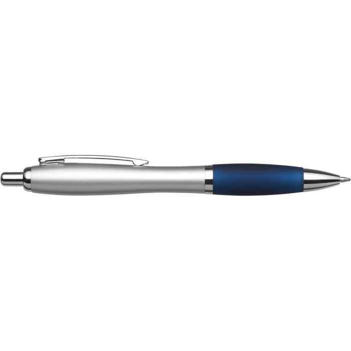 Silver Barrel Curvy Plastic Ballpen Silver Barrel Curvy Plastic Ballpen