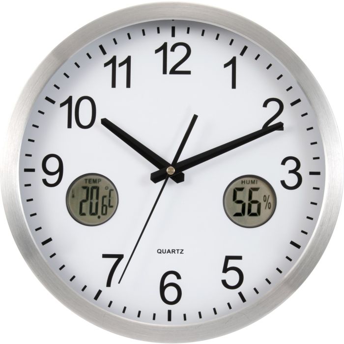 Promotional Wall Clock with Thermometer and Hygrometer Promotional Wall Clock with Thermometer and Hygrometer