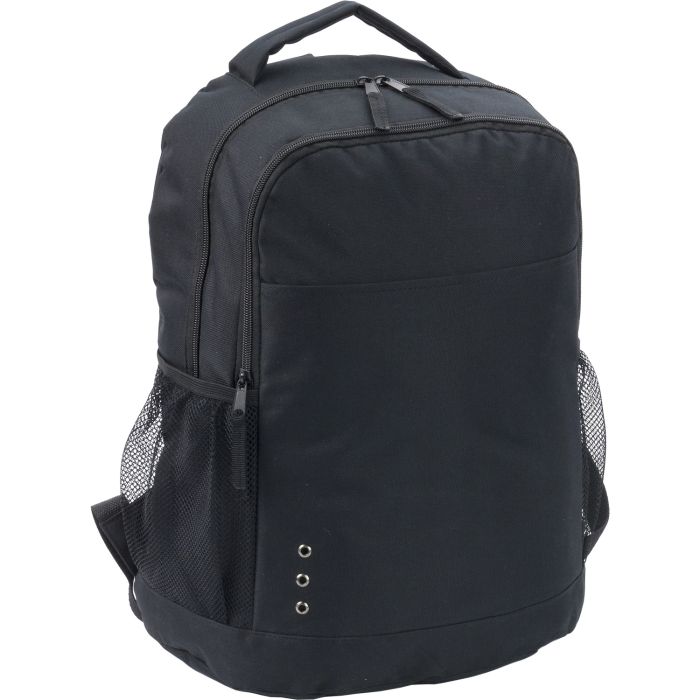 Black Backpack With Side Mesh Pockets Black Backpack With Side Mesh Pockets