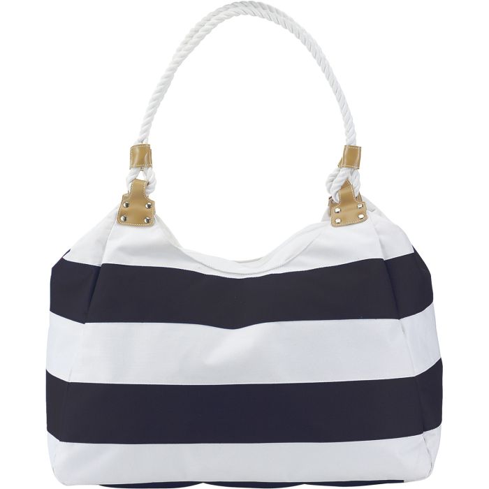 Promotional Striped Beach Bag with Cord Handle Promotional Striped Beach Bag with Cord Handle