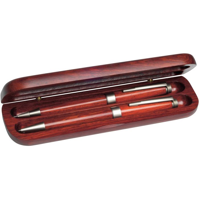 Promotional Rosewood Pen Set In Wooden Case