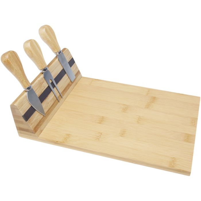 Mancheg Bamboo Magnetic Cheeseboard with Cheese Knives Mancheg Bamboo Magnetic Cheeseboard with Cheese Knives