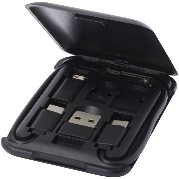 Savvy Recycled Plastic Modular Charging Cable With Phone Holder Savvy Recycled Plastic Modular Charging Cable With Phone Holder