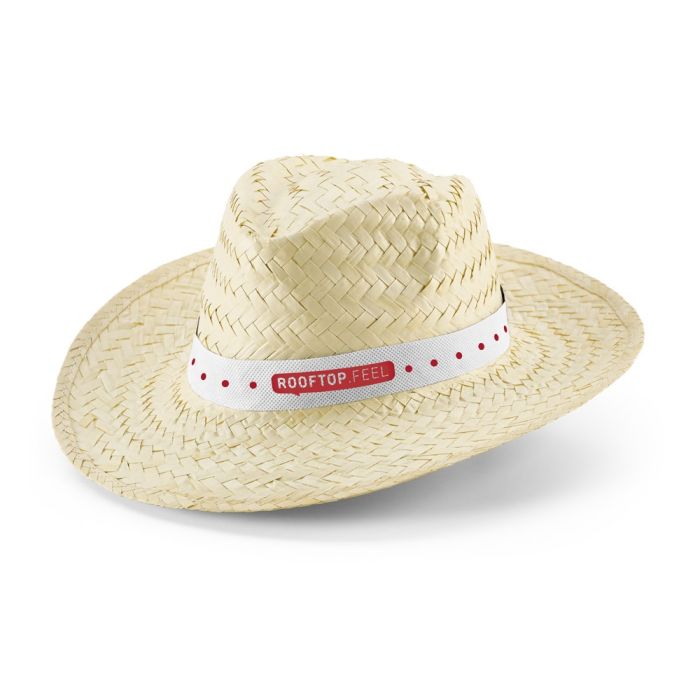 EDWARD POLI Natural Straw Hat With Polyester Ribbon EDWARD POLI Natural Straw Hat With Polyester Ribbon