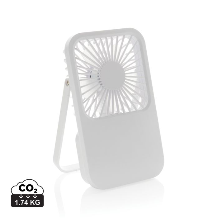 Promotional Aervina RCS Recycled Plastic Re-chargeable Desk Fan