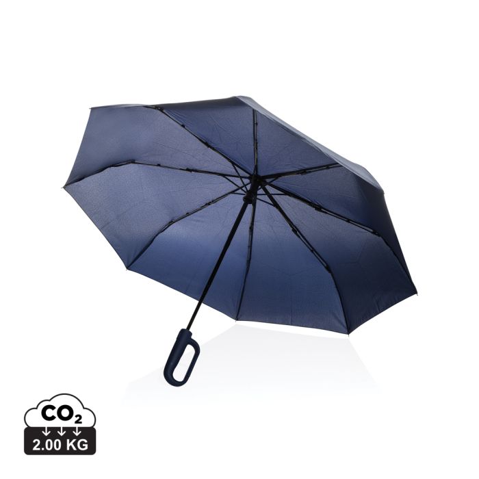 Yara 21" AWARE™ RPET Solid Colour Umbrella with Carabiner