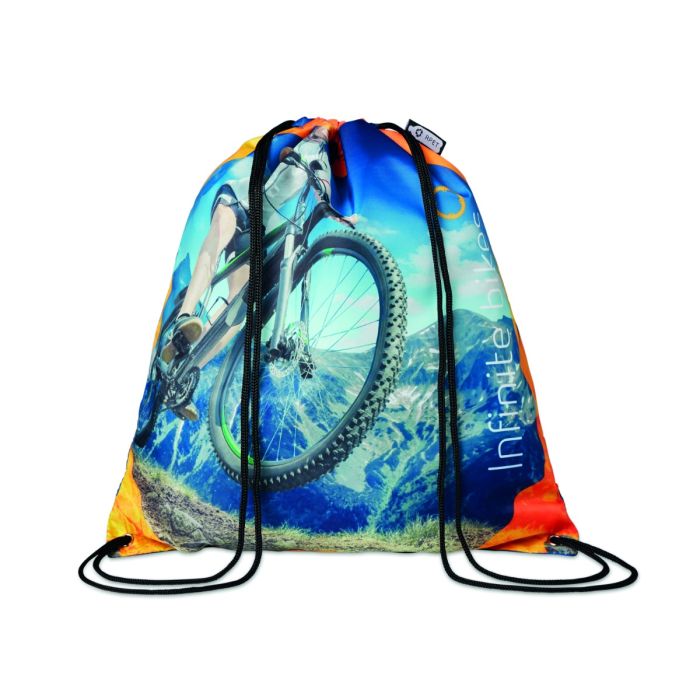 Bespoke RPET Drawstring Bag Black - 1 Bounce Creative Designs Bespoke RPET Drawstring Bag Black - 1 Bounce Creative Designs