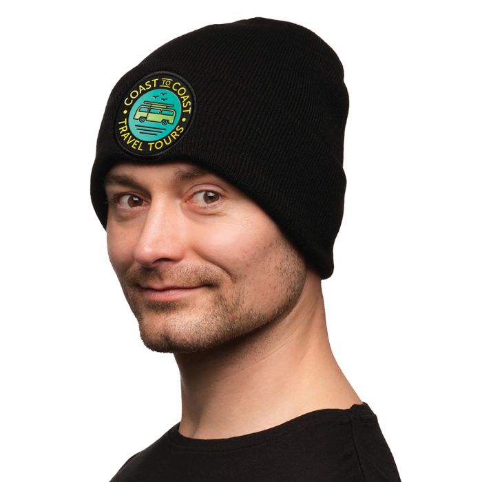 Promotional Circular Patched Beanie Hat Promotional Circular Patched Beanie Hat