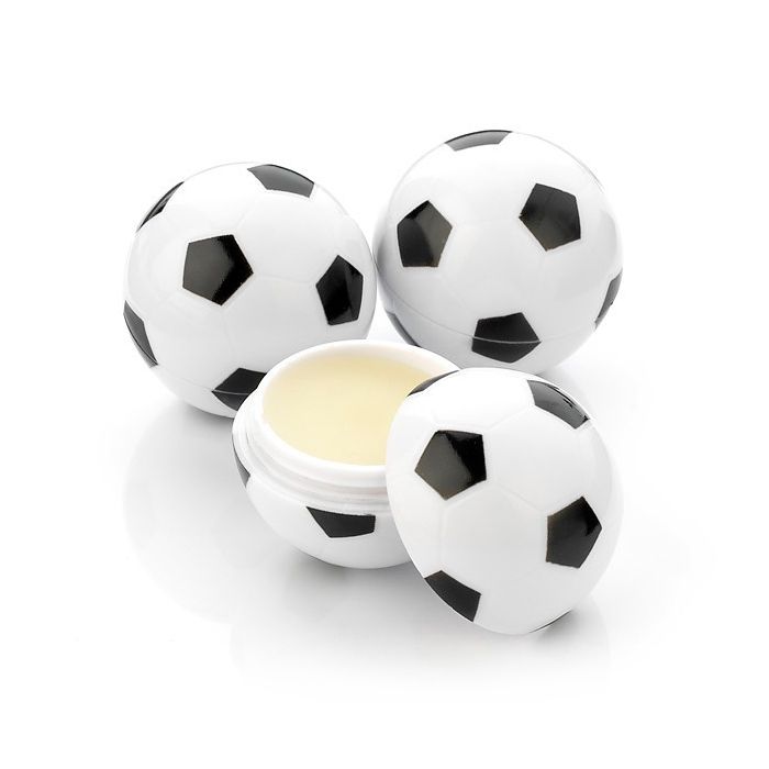 Football Shaped Lip Balm  White  black - 1 Bounce Creative Designs