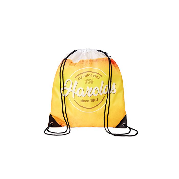 Bespoke RPET Drawstring bag with PU corners Black - 1 Bounce Creative Designs Bespoke RPET Drawstring bag with PU corners Black - 1 Bounce Creative Designs