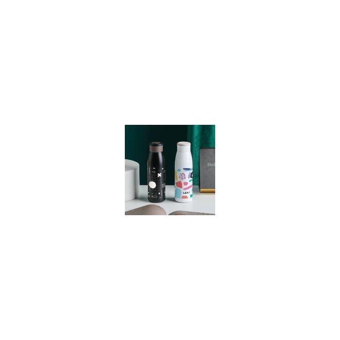 Smart Mojo Metal Bottle Insulated Black white - 1 Bounce Creative Designs Smart Mojo Metal Bottle Insulated Black white - 1 Bounce Creative Designs