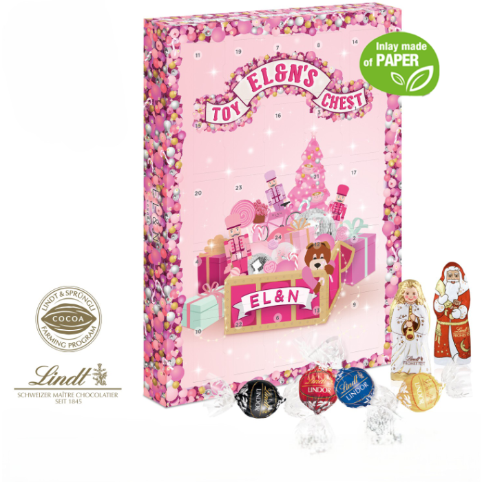 Personalised Luxury Extra Large Lindor Advent Calendar With Paper Inlay-BOUNCE CREATIVE DESIGNS