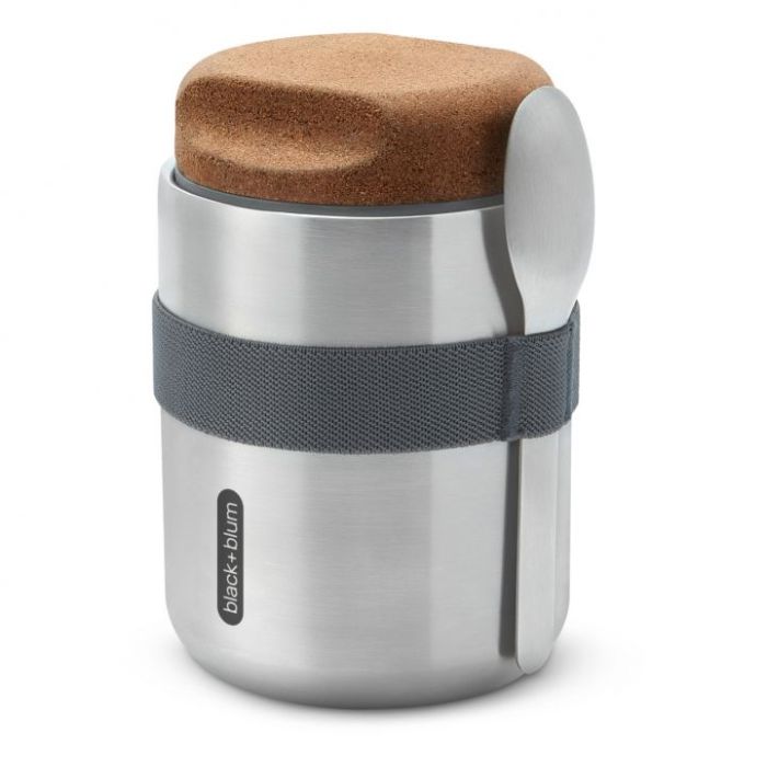 Promotional Black + Blum Thermo Pot 550ml Stainless Steel With Cork Lid-Bounce Creative Designs Promotional Black + Blum Thermo Pot 550ml Stainless Steel With Cork Lid-Bounce Creative Designs