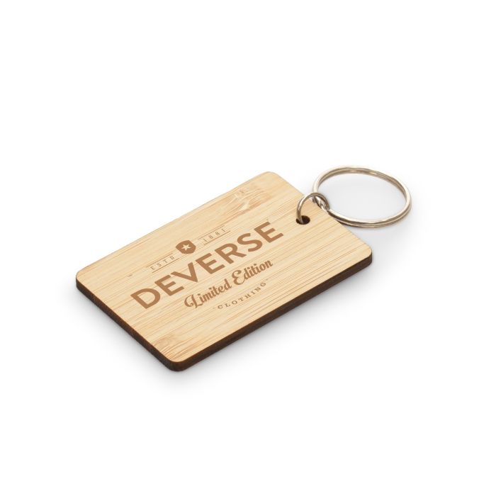 Promotional Rectangular Bamboo Keyring Promotional Rectangular Bamboo Keyring