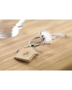 The Casa - House shape bamboo and metal keyring