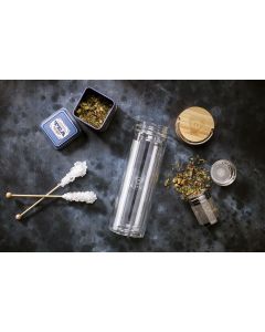 Glass bottle with tea strainer (300ml)