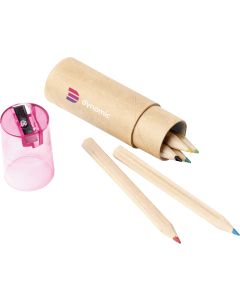 Colour pencil set and sharpener