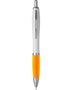 White pen with coloured grip