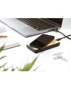 Recycled ABS & bamboo wireless power bank (10,000mAh)