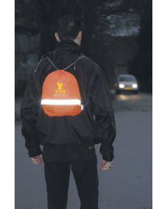 Drawstring bag with reflective strip