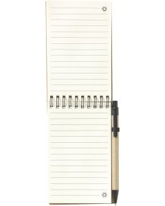Recycled notebook and pen