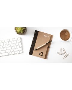 Recycled notebook and pen (approx A5)