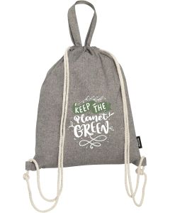 Recycled cotton drawstring bag (180gsm/5.3oz)