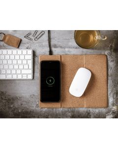 Cork wireless charging mousepad