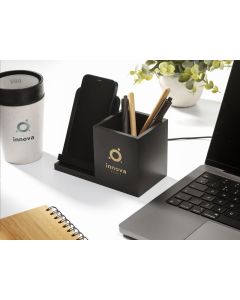 Bamboo charger and pen holder