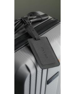 Made recycled leather luggage tag