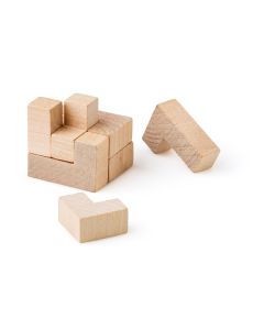 Wooden Cube Brain Teaser Puzzle