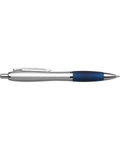 Silver Barrel Curvy Plastic Ballpen