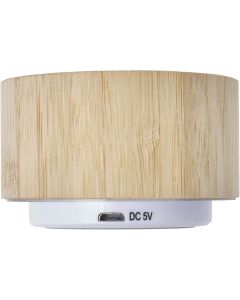 Bamboo wireless speaker with multi-coloured lights