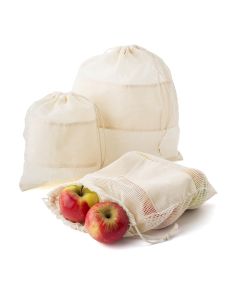 The Adele - Natural cotton drawstring mesh bags
