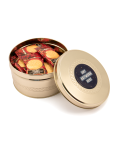 Christmas Shortbread Biscuits In A Gold Gift Tin