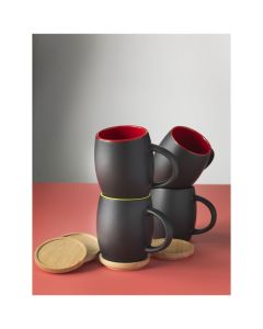 Hearth Ceramic Mug With Wooden Coaster 400 ml 