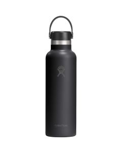 Hydro Flask Standard Mouth 621 ml insulated stainless steel water bottle with straw cap
