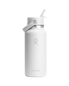 Hydro Flask Wide Mouth 946 ml insulated stainless steel water bottle with straw cap