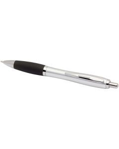 Nash RCS recycled plastic ballpoint pen with silver barrel and coloured grip (black ink)