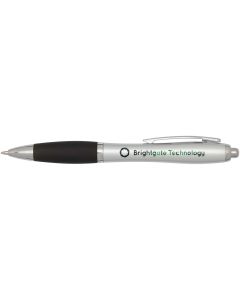 Nash RCS recycled plastic ballpoint pen with silver barrel and coloured grip (black ink)