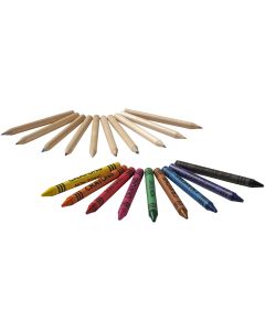 Set Of Colouring Pencils & Crayons In Card Box Lucky