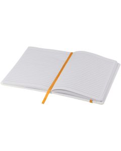 Spectrum A5 White Notebook with Coloured Elastic Closure and Ribbon
