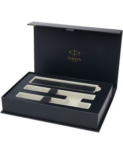 Parker IM achromatic ballpoint and rollerball pen set with gift box