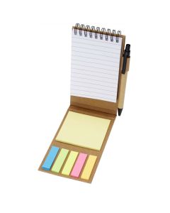 Flipper sticky notepad with ballpoint pen (black ink)