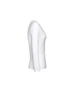 THC BUCHAREST WOMEN WH II. Long-sleeved scoop neck fitted T-shirt for women. 100% carded cotton. White