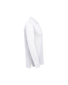 THC BERN WH II. Men's long-sleeved 100% cotton piqué polo shirt with removable label